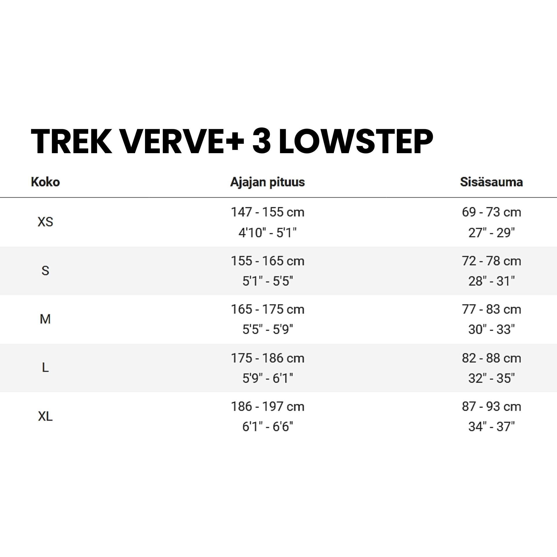 Trek Verve+ 3 Lowstep – sähköhybridipyörä, 75 Nm, 800 Wh