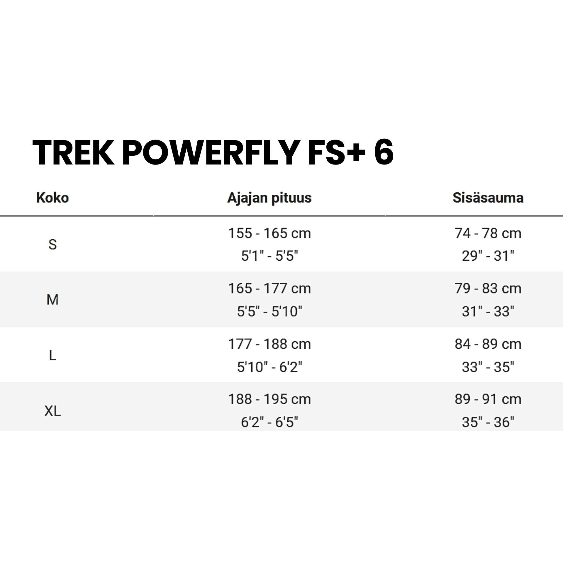 Trek Powerfly FS+ 6 Gen 4 – Täysjousitettu sähkömaastopyörä, 85 Nm, 800 Wh