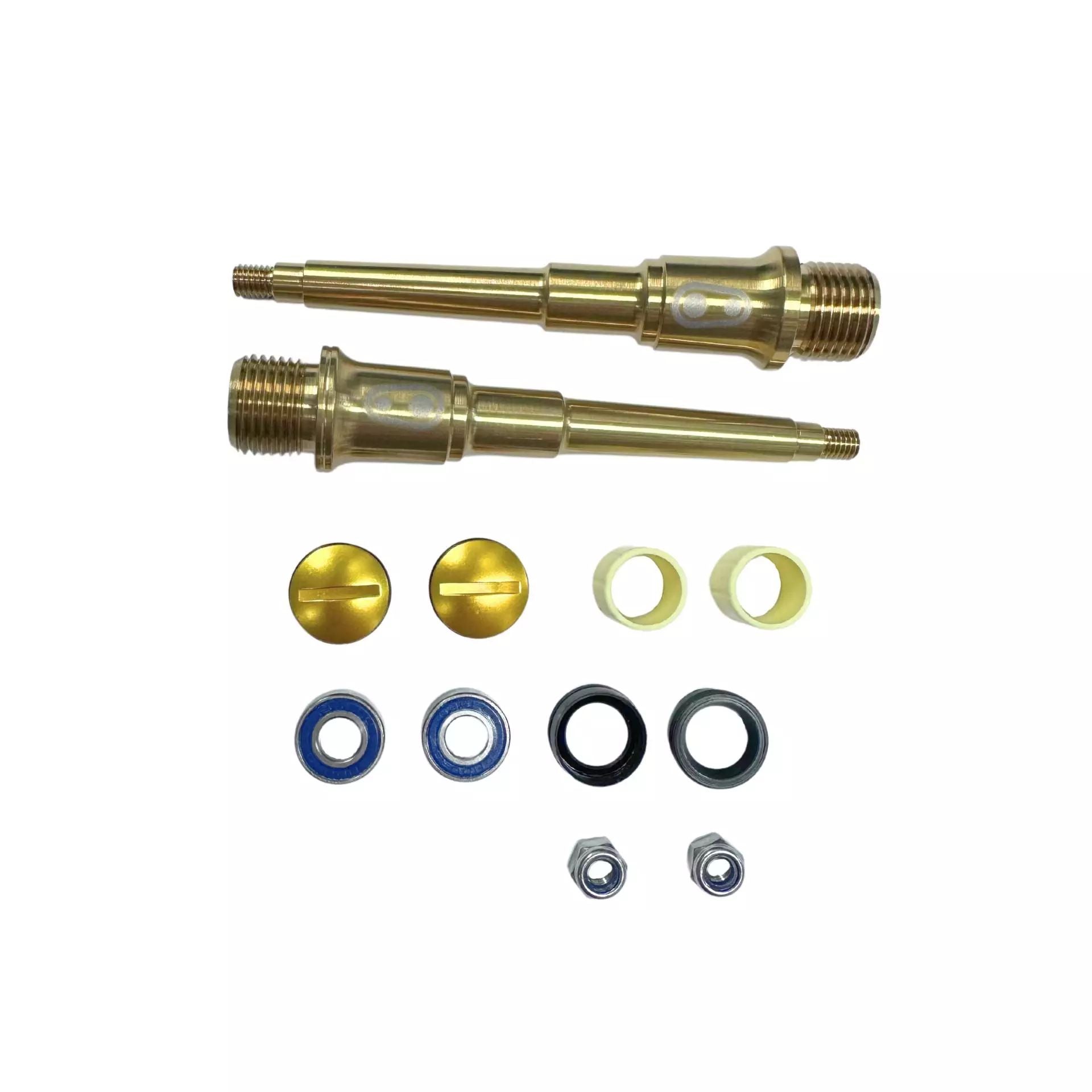 Crankbrothers Ti Spindle Upgrade Kit – Titaaniakselit, 30 g kevennys