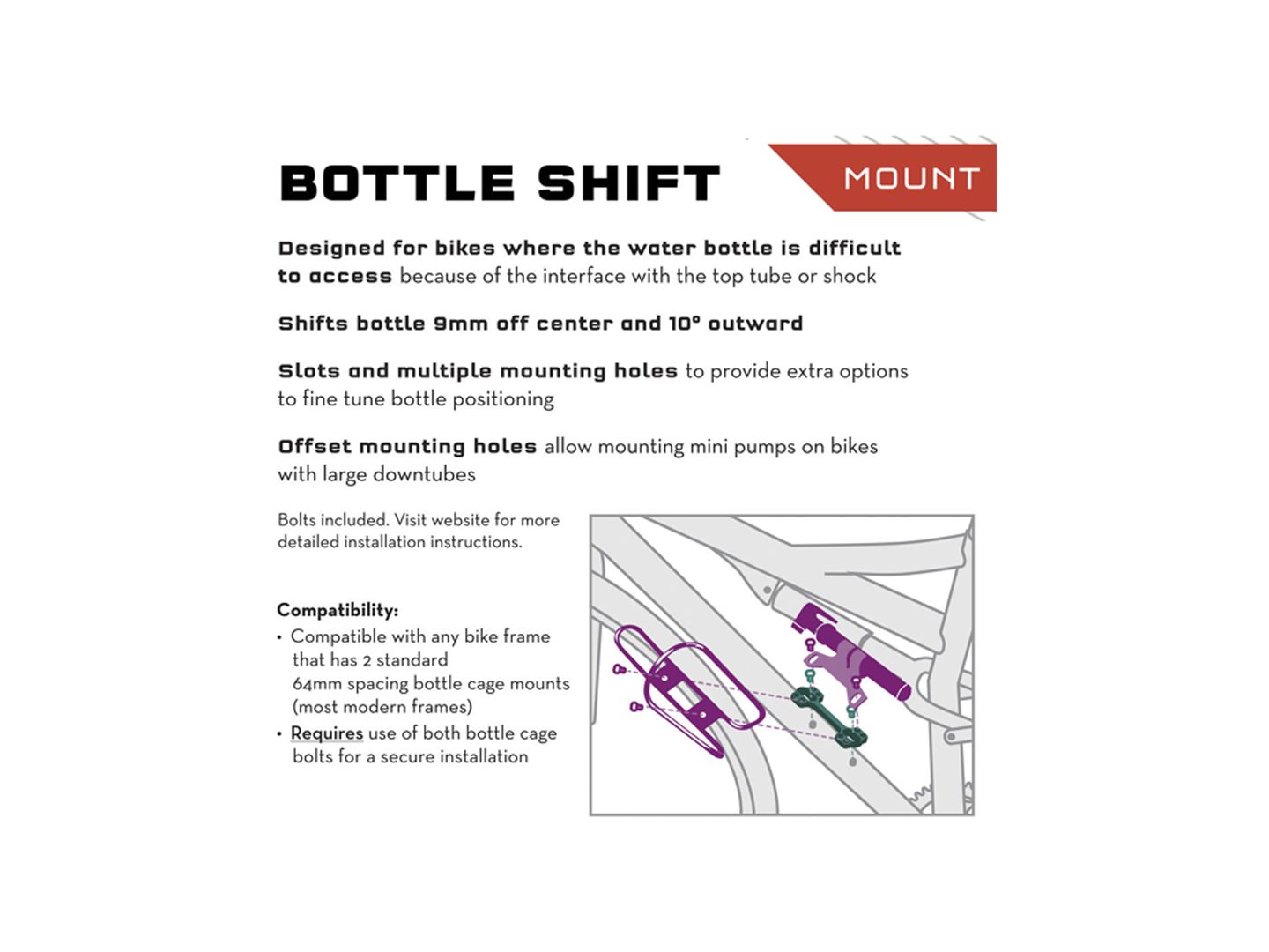 Wolf Tooth B-RAD Bottle Shift [CAGE WTC B-RAD BTL SHIFT BK]