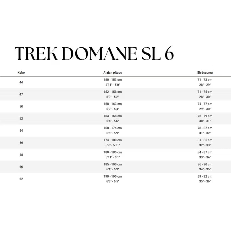 Trek Domane SL 6 Gen 4 – 500-sarjan OCLV-hiilikuitu, IsoSpeed, Shimano 105 Di2