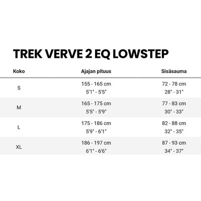 Trek Verve 2 Equipped Lowstep hybridipyörä Trek Verve 2 Equipped Lowstep hybridipyörä