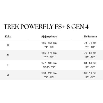 Trek Powerfly FS+ 8 Gen 4 täysjousto maastopyörä Trek Powerfly FS+ 8 Gen 4 täysjousto maastopyörä