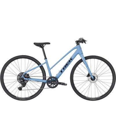 Sininen Trek FX 2 Midstep Gen 4 naisten hybridipyörä Sininen Trek FX 2 Midstep Gen 4 naisten hybridipyörä